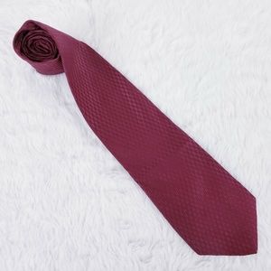 Baronshire Red Geometric Men 100% Silk Necktie Size 57x3.5 - NWOT
